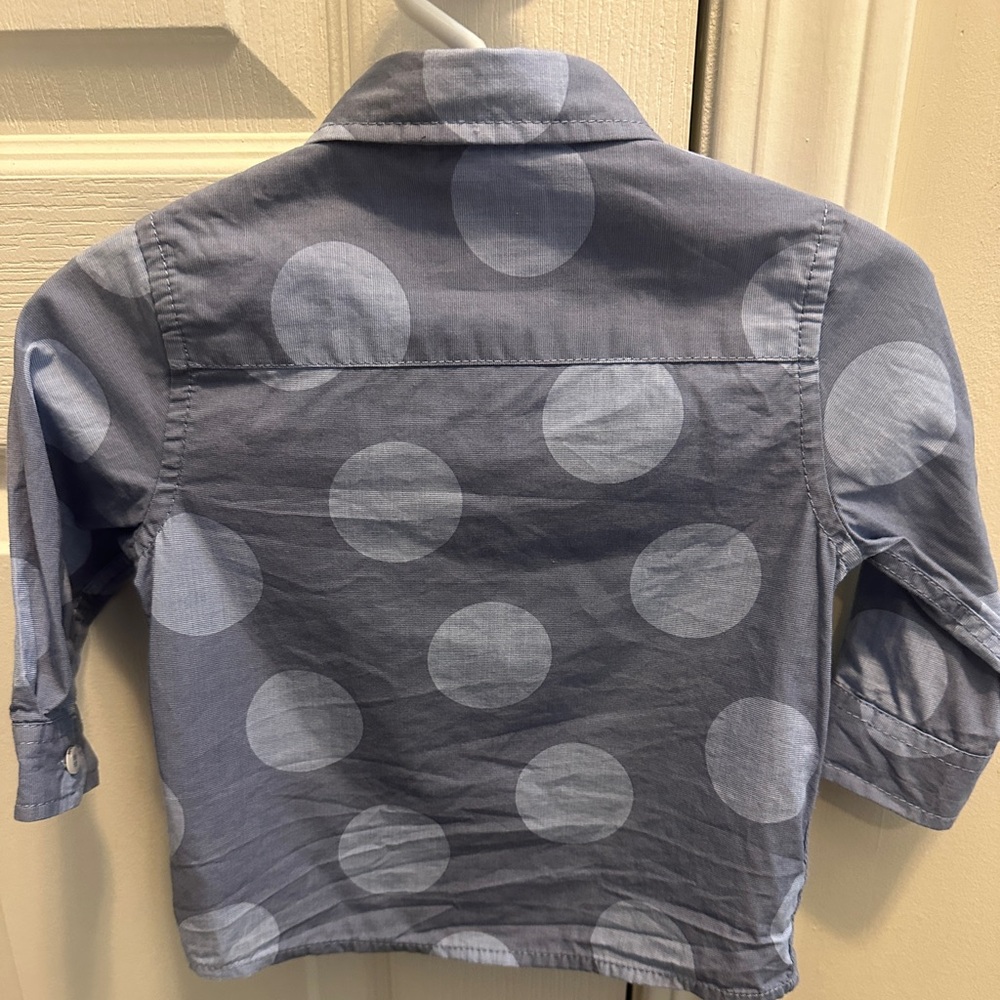 ⭐️BUNDLE 10 for $50⭐️ NEXT DIRECT • Blue Polka Dot Kids Shirt - Picture 3 of 4